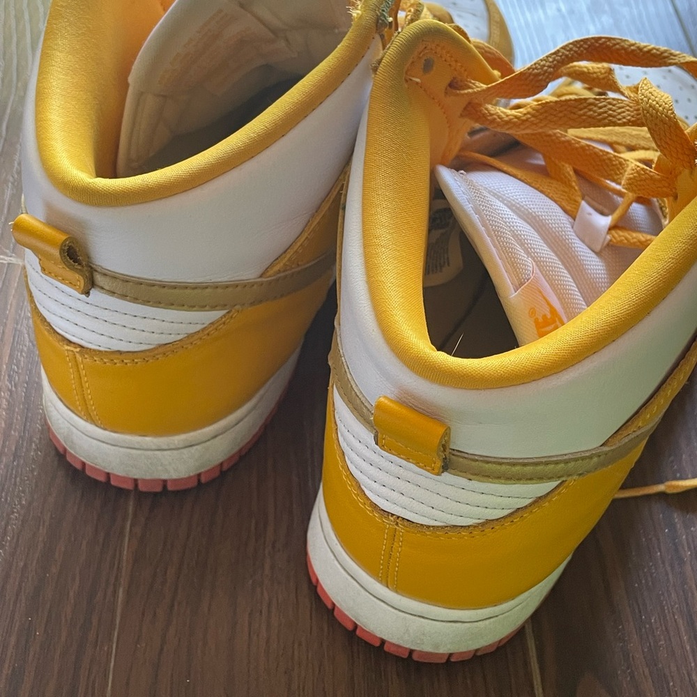 Nike Yellow and White Dunk Low Sneakers